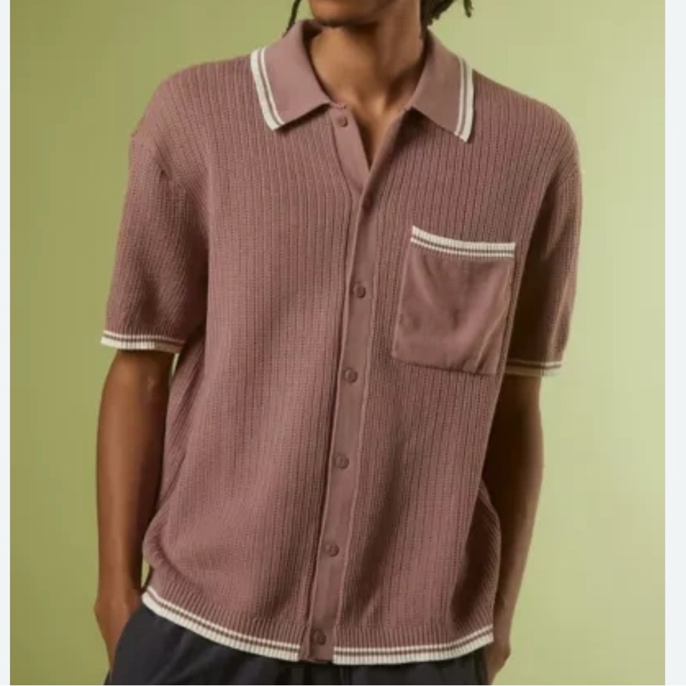 Standard Cloth Refine, Button up Polo Sweater, Size Medium